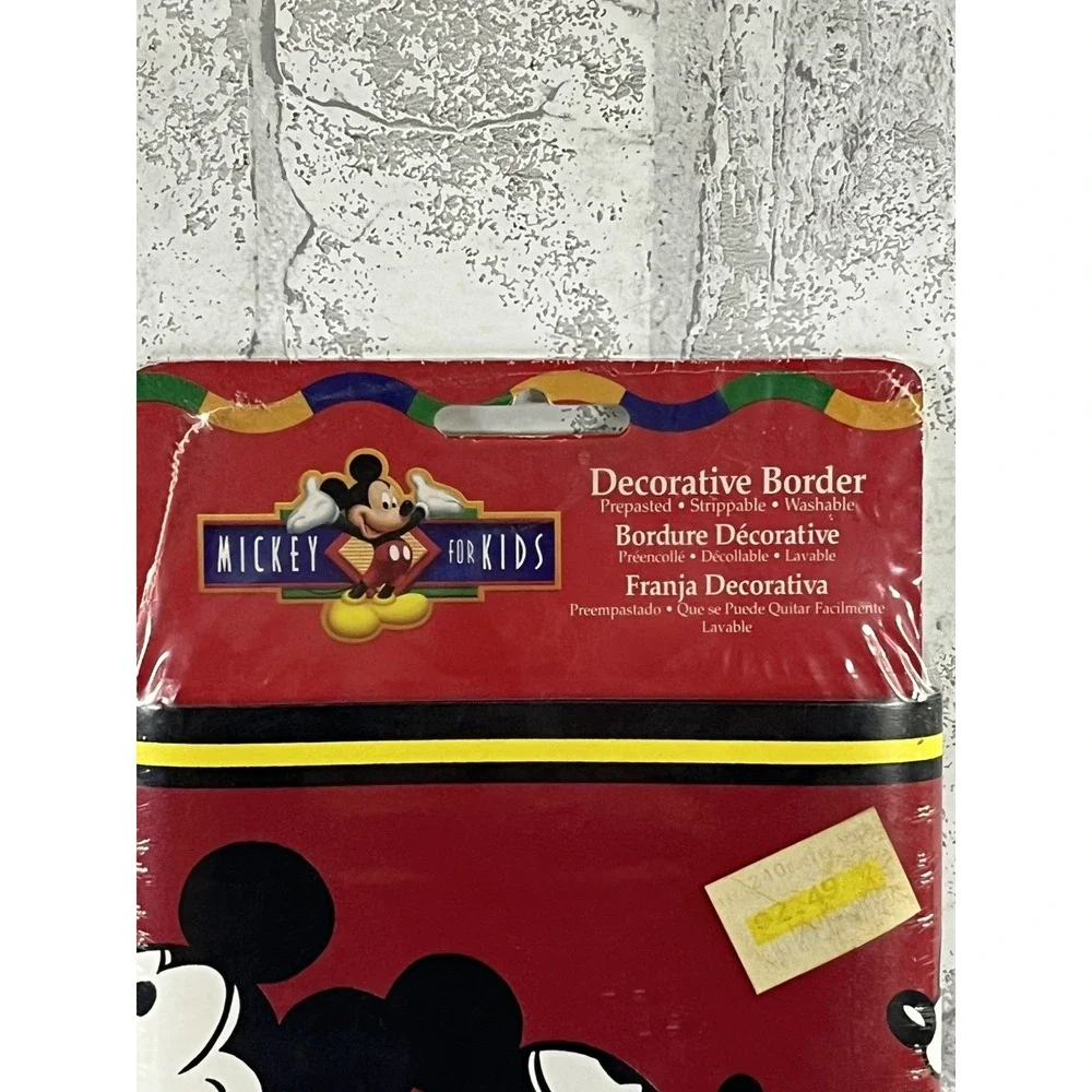 Mickey Mouse Wallpaper Self Stick Border  5 yd x 6.83